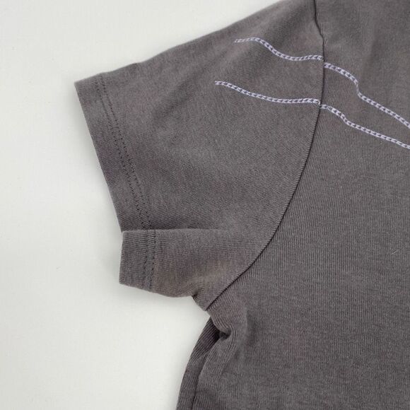 Lucy Active Fit Cotton Yoga Embellished Heart Casual Tee Grey M - Picture 4 of 12